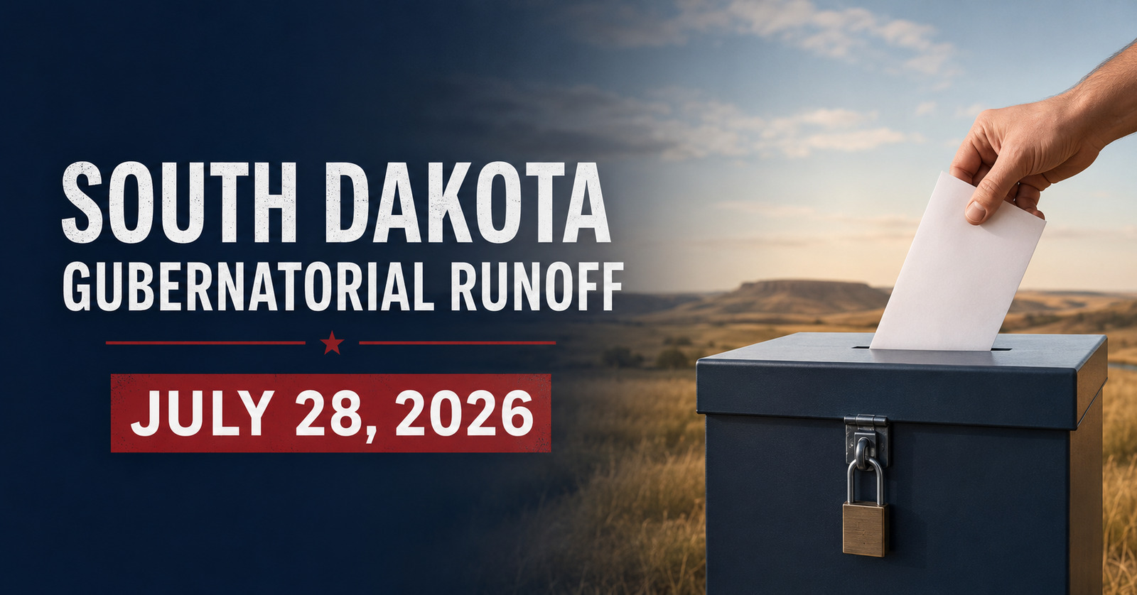 South Dakota gubernatorial runoff election July 28, 2026